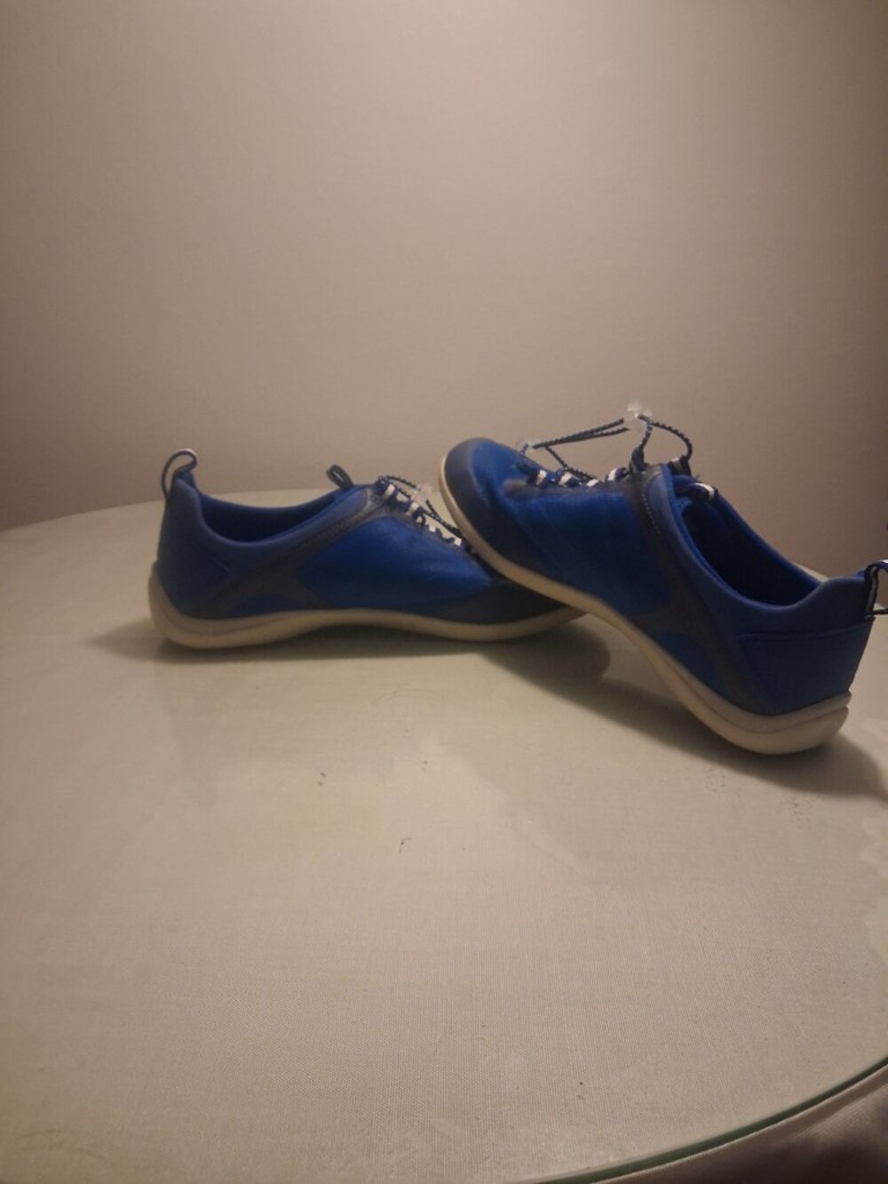 Lands' End Women's Water Shoes Size 10 B Blue Mesh Bungee Sneakers 481532